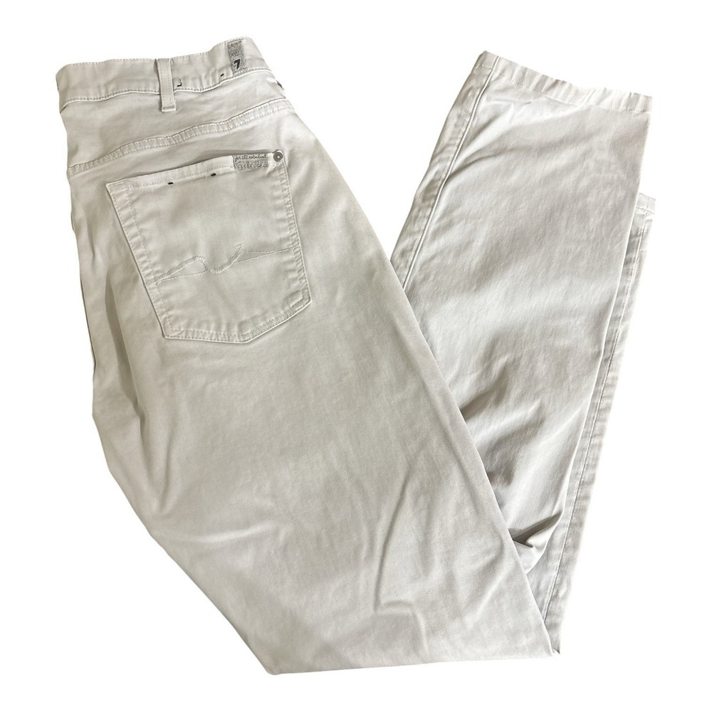 7 For All Mankind "The Straight" Men's Jeans - Size 38 Light Gray Stretch